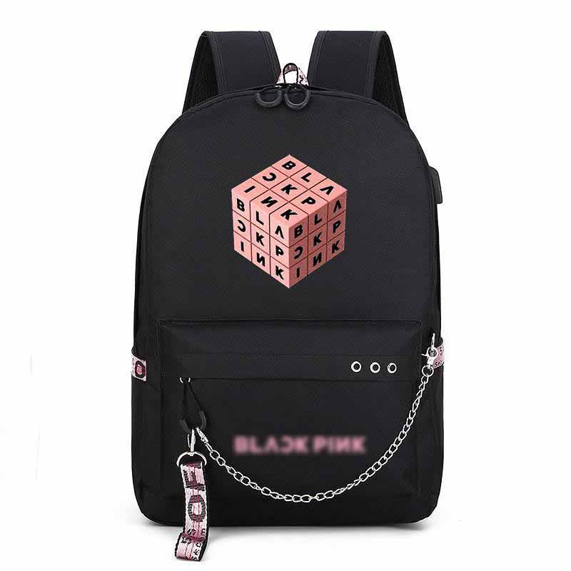 (UP) Balo Blackpink thông minh in hình RUBIK cặp sách có túi lưới thoáng khí nam nữ đi học đi chơi đựng đồ dùng học tập