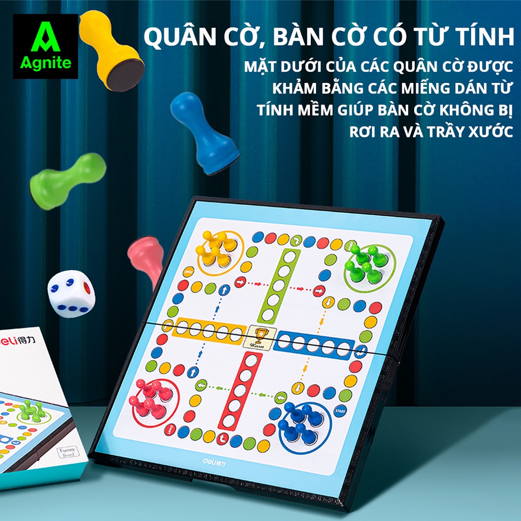 Bộ cờ cá ngựa nam châm Agnite cỡ 30*30, hàng chính hãng loại đẹp, đồ chơi nhựa cao cấp quân cờ thhiết kế tỉ mỉ  - 6756