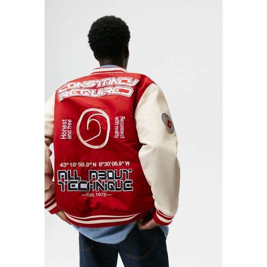 Order áo khoác auth tuồn ZARA của nam Áo khoác bomber phối vải có miếng đáp trang trí