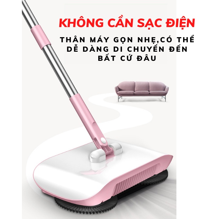 Chổi hút bụi tự động Cây lau nhà hút bụi tự động quét bụi bẩn không cần dùng điện tiện lợi dễ di chuyển