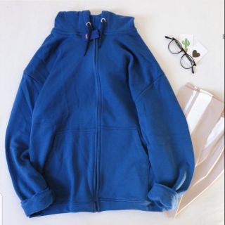 Áo khoác nỉ xanh coban ulzzang - ảnh thật