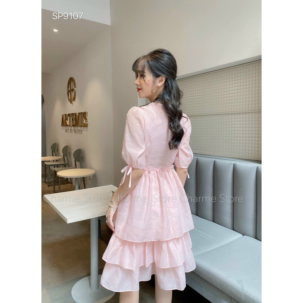 ĐẦM NỮ VOAN LỤA XẾP LY 3 TẦNG SIÊU XINH THỜI TRANG THIẾT KẾ VESTA VL90