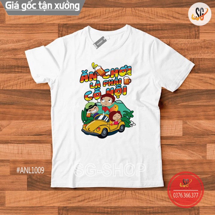 Áo thun hội nhóm độc đáo form unisex nam nữ thun cotton dày dặn mềm mịn màu trắng ANL1009 | SG