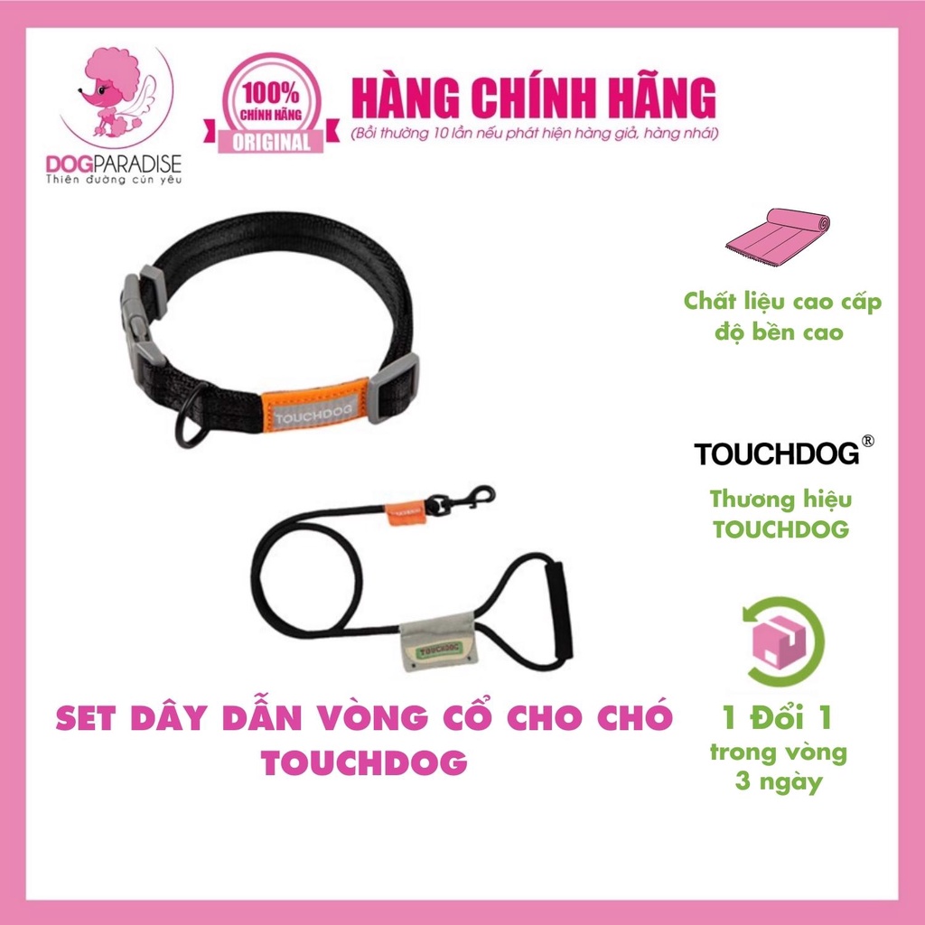 Set dây dẫn vòng cổ cho chó Touchdog chất liệu siêu chắc chắn nhiều màu sắc và kích cỡ đa dạng - Dog Paradise