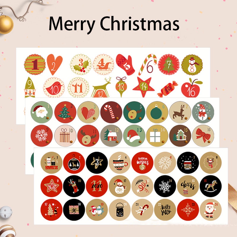 Tấm 24 sticker Dán Trang Trí Giáng Sinh