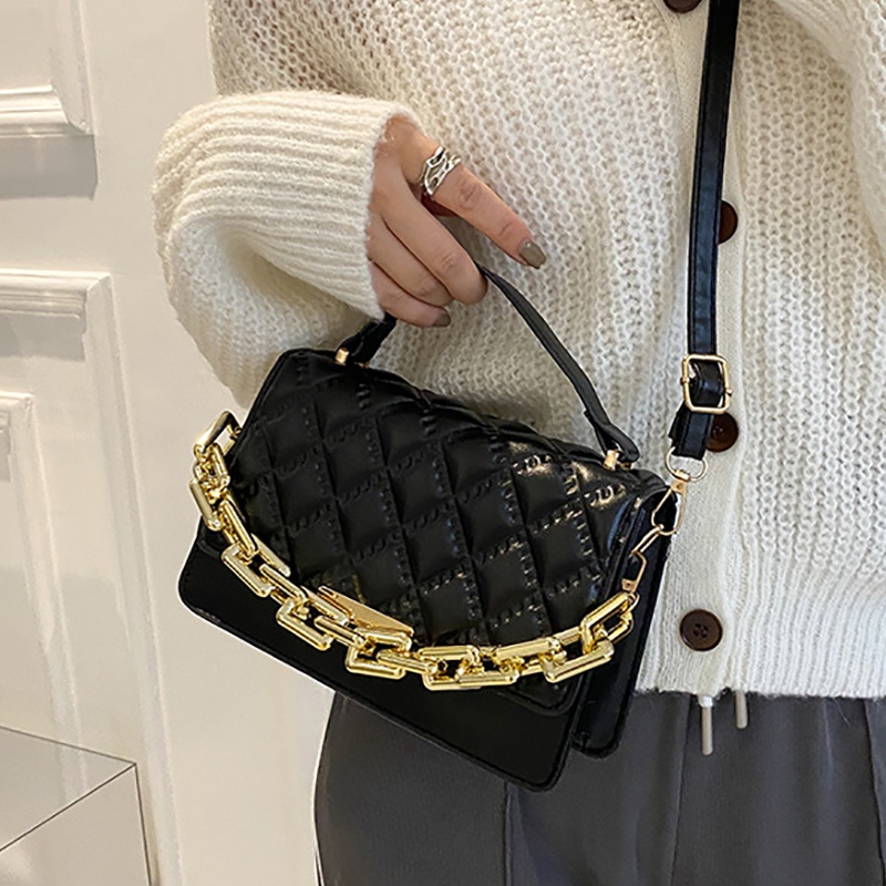 Ielgy Túi Xách Vuông Bề Mặt Mềm Mịn Phong Cách Âu Mỹ Cổ Điển