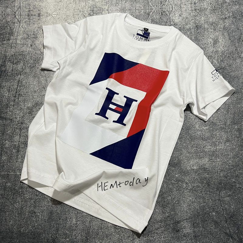 Áo Thun COTTON Trắng TOMMY HILFIGER 30S Cho Bé 1-12 Tuổi