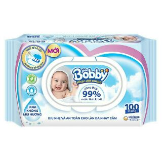 Khăn ướt Bobby loại 100 tờ ( không mùi)