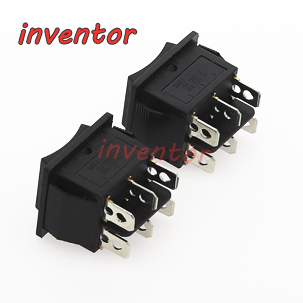 1 công tắc bật tắt KCD4 3 vị trí 6 pin 16A 250VAC/ 20A 125VAC màu đen