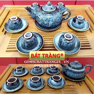 Ấm trà cao cấp bộ ấm chén gốm sứ uống trà màu sắc độc lạ