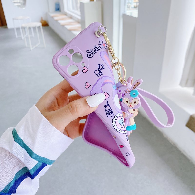 Cute Stellalou Doll Soft Phone Case For OPPO A79 F5 A73 A83 A1 A93 A94 4G F19 PRO F7 F9 F11 A9X A1K RENO 5F Realme U1 C2 5 5S 5i C3 6i Mirror Holder Strap Back Cover