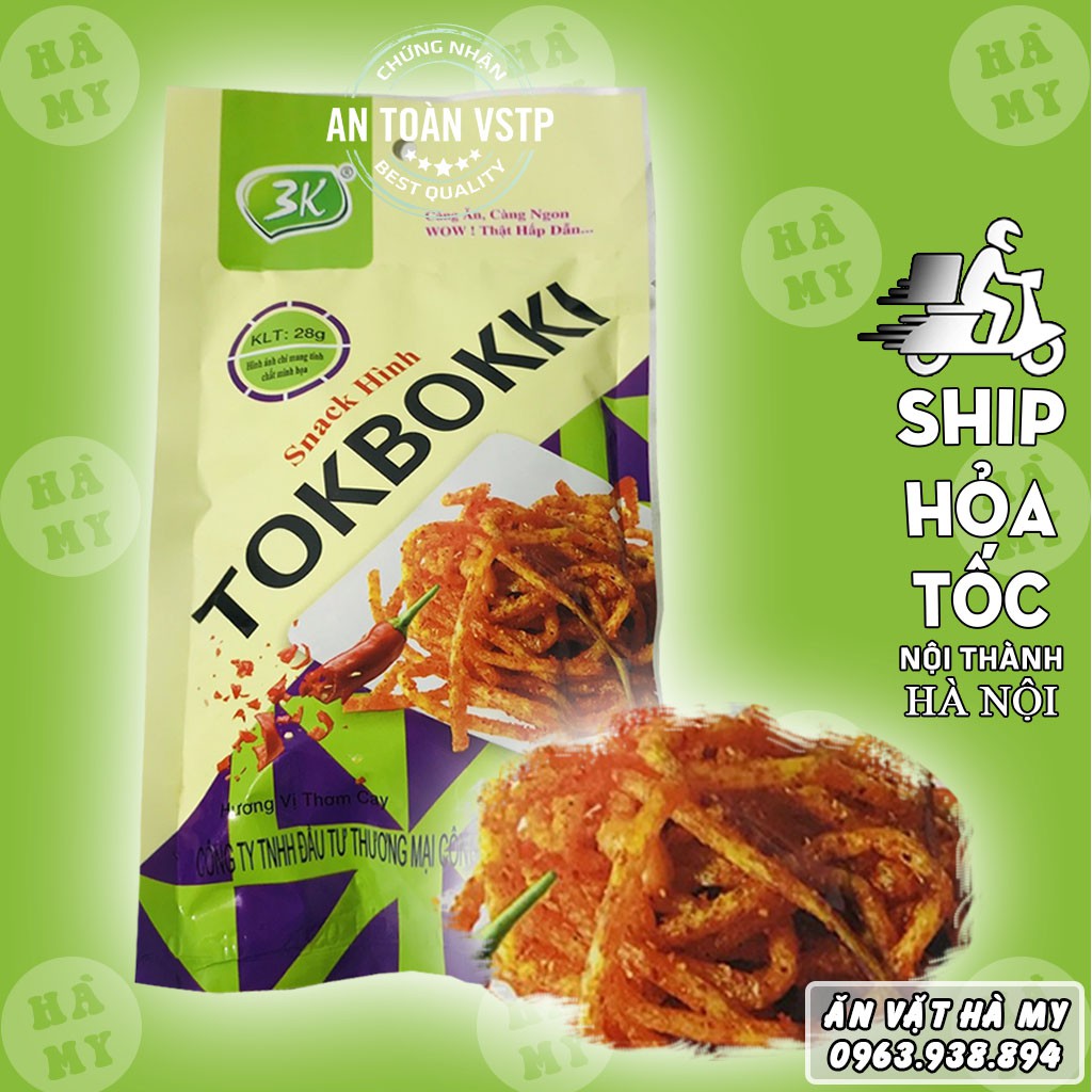 Snack hình Tokbokki ăn liền hương vị thơm cay 28g - CHIPSHOP82