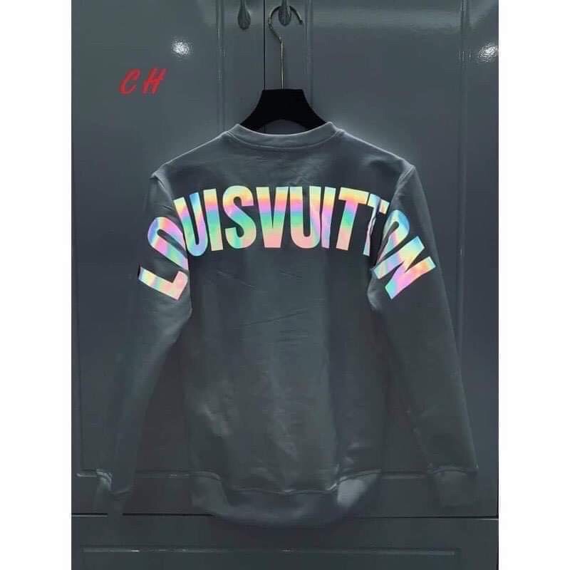 Áo thun dài tay sweater phản quang 7 màu in chữ lưng luôn vui tươi