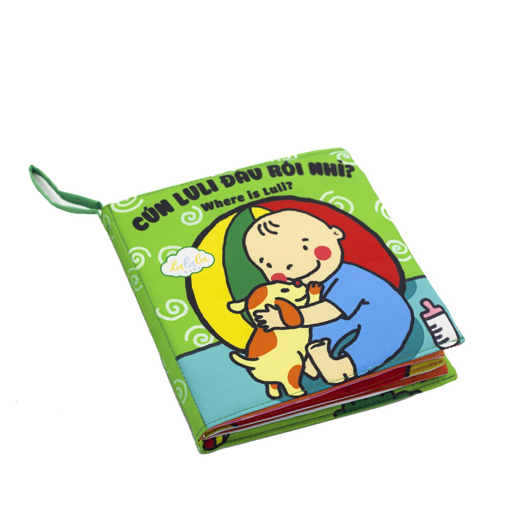 Sách vải Lalal baby kích thích đa giác quan cho bé Luli đâu rồi?- Where is Luli?, kích thước 18x18cm, 12 trang