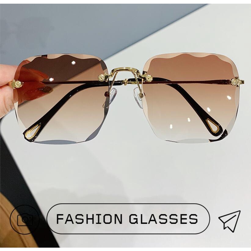 Kính Mát Gọng Vuông Không Viền Thời Trang Cho Nữ