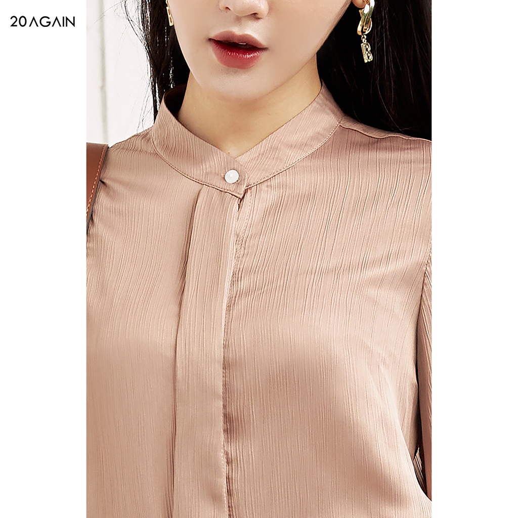 Áo sơ mi nữ dài tay cổ vạt nơ 20Sexy by 20AGAIN, thiết kế thanh lịch, chất lụa nhăn dày dặn ASA2001