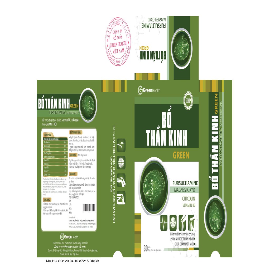 BỔ THẦN KINH GREEN HEALTH - 30 VIÊN/HỘP