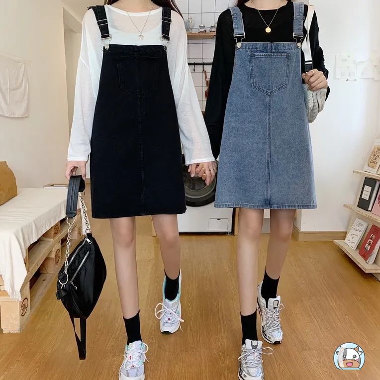 Đầm Yếm denim Phong Cách Hàn Quốc Ngọt Ngào Mùa Hè Cho Nữ