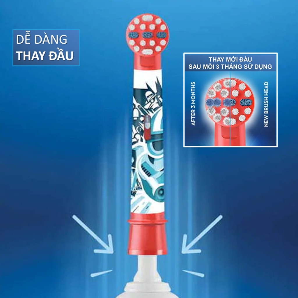 Đầu bàn chải trẻ em Oral B thay thế chính hãng (Disney, Starwar,...) cho trẻ em, bé gái từ 3 tuổi