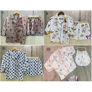Đồ Bộ Lụa Mới - Satin Tay Cánh Dơi Quần Đùi (40-62kg)