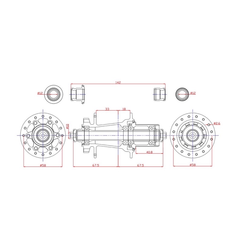 Bộ hub nổ Koozer XM490 Pro cao cấp chính hãng Đài loan, 32 lỗ nan hoa, nổ to