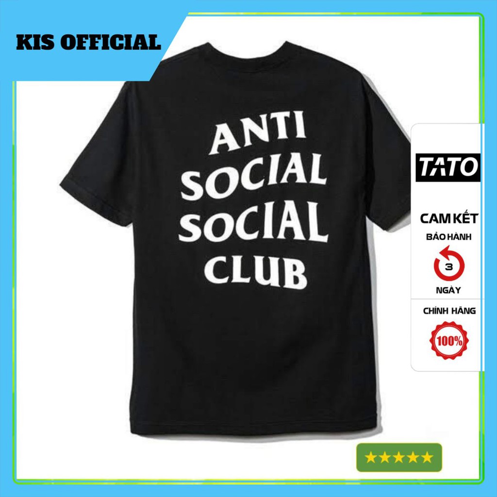 Áo thun Anti Social Social Club  form rộng nam nữ unisex, màu đen, tay ngắn, tay lỡ FreeSize
