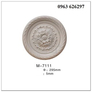 Mâm ốp trần M7111, Hoa ốp trần PU hoa trần nhựa cao cấp nhiều mẫu mã thi công cùng phào PU cao cấp