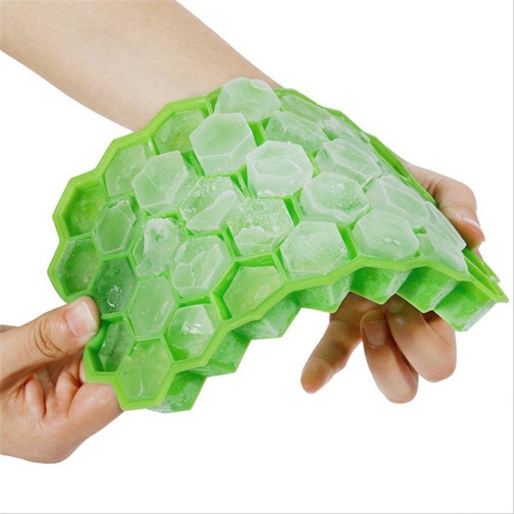 Khuôn Làm Đá Viên Bằng Silicone Hình Tổ Ong Có Nắp Tháo Rời Và Tái Sử Dụng