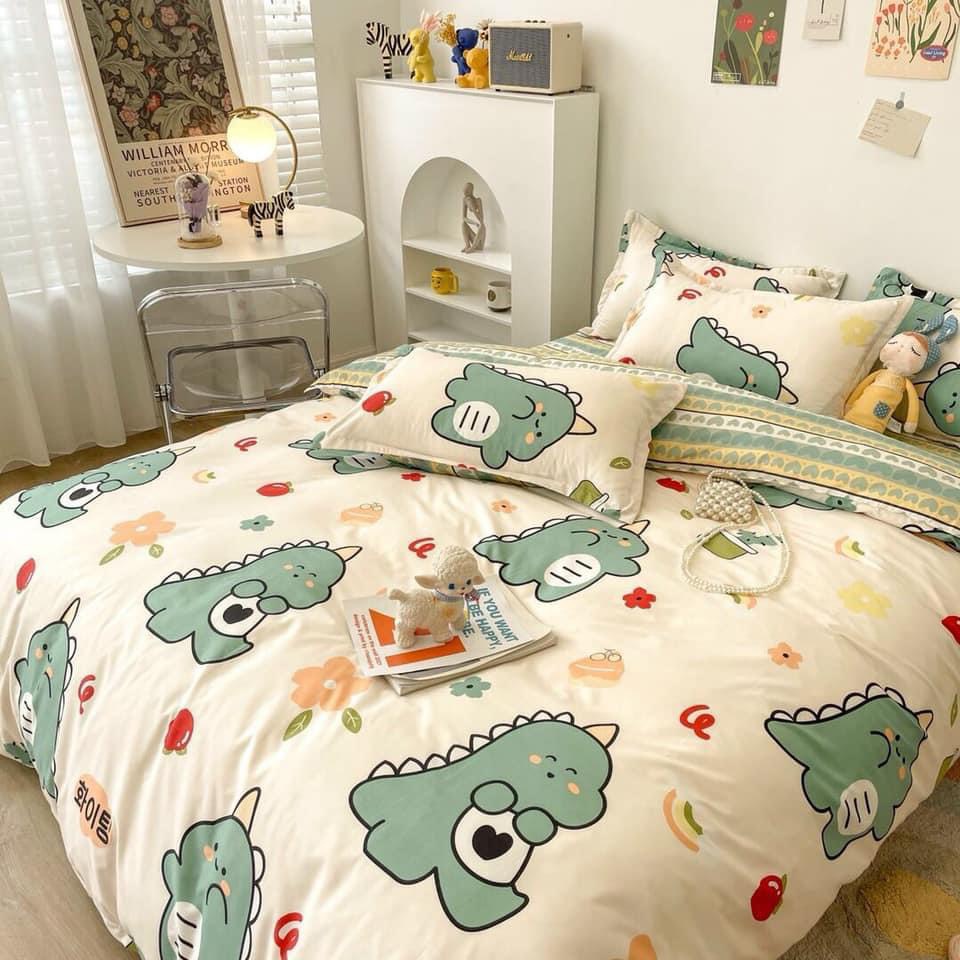 Bộ chăn ga gối Cotton poly M2T Bedding đáng yêu chăn ga Hàn Quốc miễn phí bo chun drap ga giường 4.9