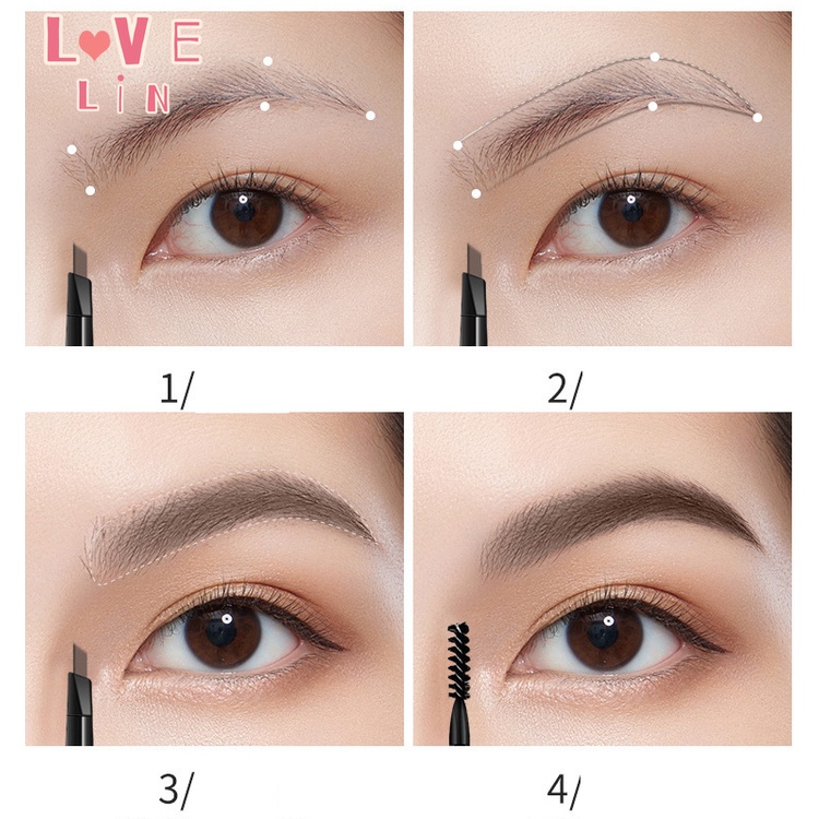【lovelin】Bút Chì Kẻ Lông Mày Hai Đầu Tam Giác Siêu Mịn Màu Vàng Nhỏ
