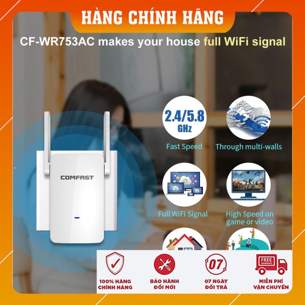 ✔️Kích Sóng Wifi Băng Tần Kép COMFAST CF-W753AC Tốc Độ 1200Mbps Cực Khỏe, Cực Mạnh | BigBuy360 - bigbuy360.vn