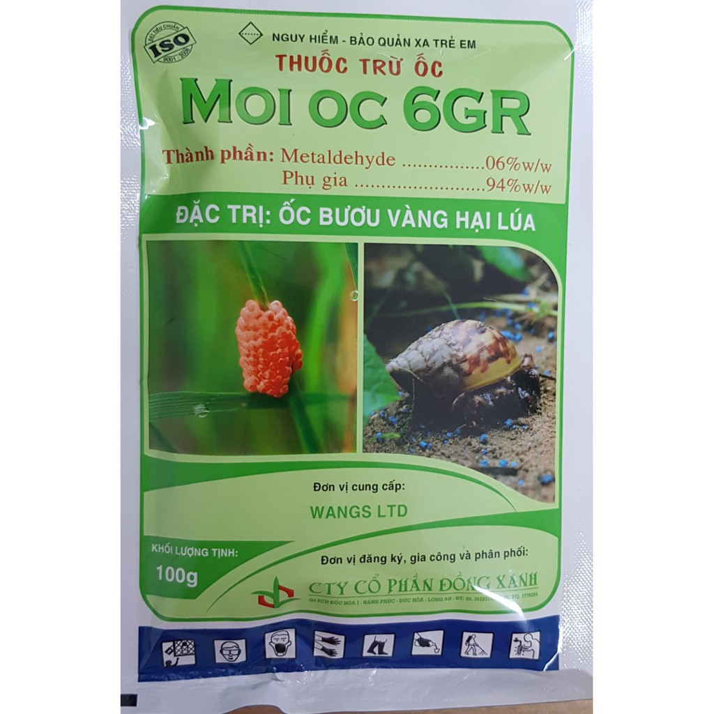 Bộ 4 gói Thuốc trừ ốc sên ốc bưu vàng Moi Oc 6GR 100g