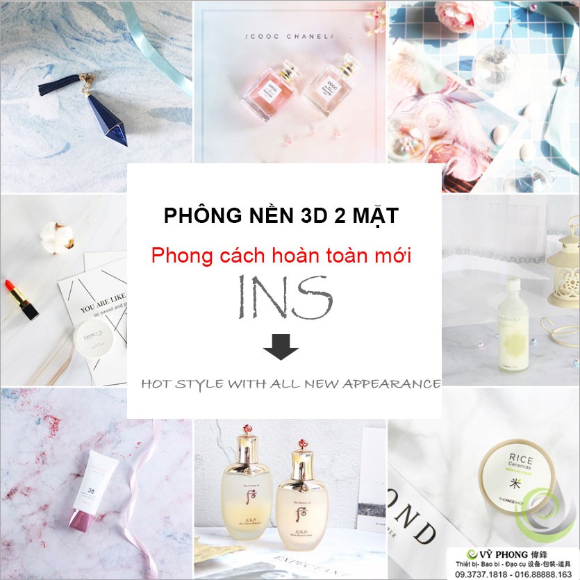 Phông nền chụp ảnh 2 mặt HOA LÁ 3D 57x85cm Đạo Cụ chụp hình sản phẩm PN-30