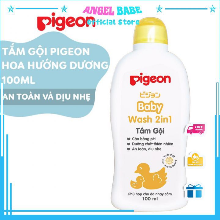 Sữa tắm gội Pigeon dịu nhẹ chiết xuất hoa hướng dương vàng 100ml