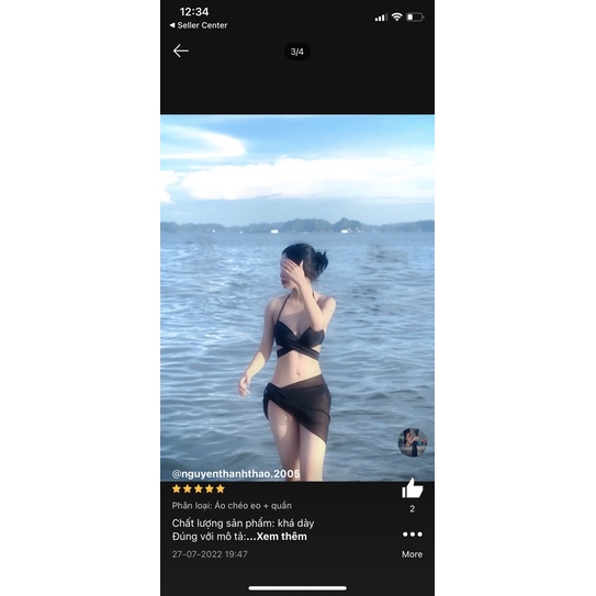 Bikini hai mảnh, Đồ bơi nữ đi biển nâng ngực áo chéo eo - quần chip sexy