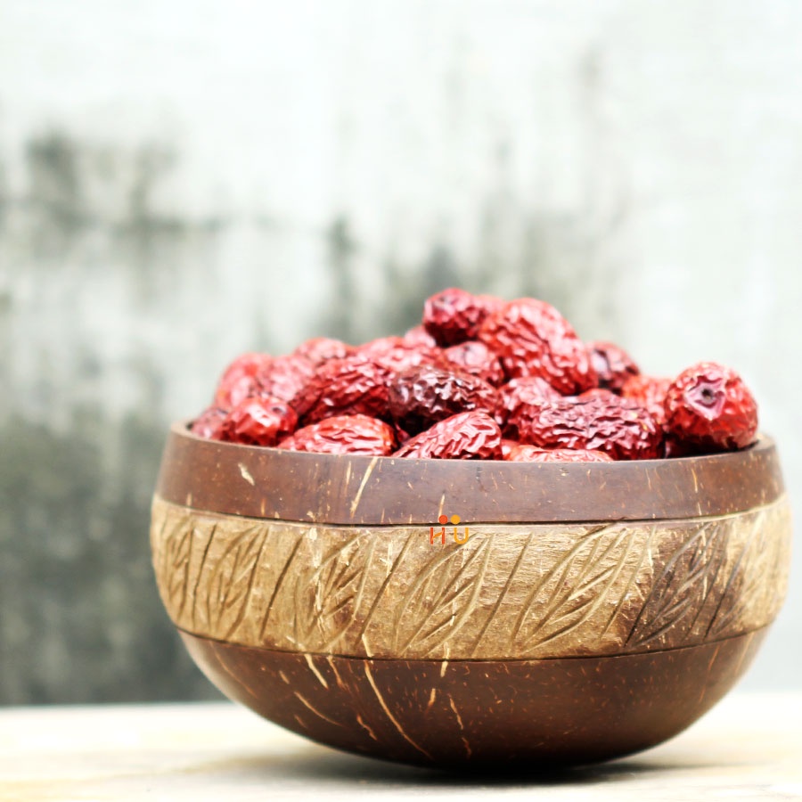 [Chuẩn xuất khẩu] Tô/Bát gáo dừa khắc hoa văn Com[ Com Pattern Coconut Bowl]