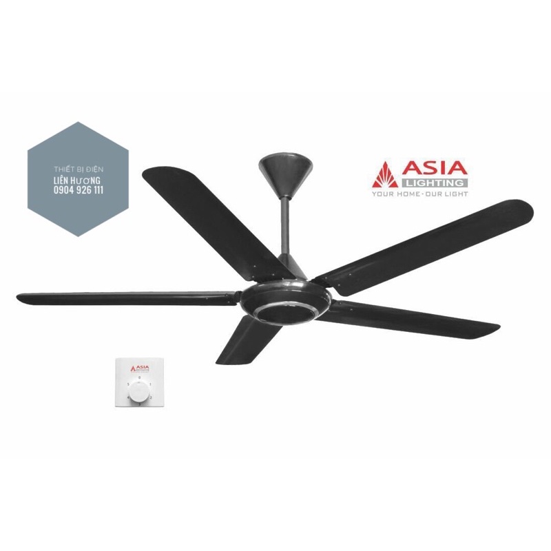 Quạt trần 5 cánh cao cấp QT06- ASIA Trắng/ Bạc/ Đen/ Vàng