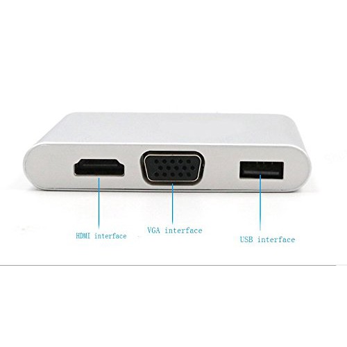 Type-C Hub to 4K UHD HDMI VGA Ethernet USB 2.0 Multiport Power Delivery Adapter