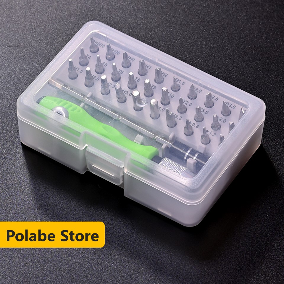 Bộ Tua Vít Đa Năng 32 Trong 1 - Hộp vuông hỗ trợ tháo lắp nhiều loại bàn phím, máy tính, máy móc - Polabe Store