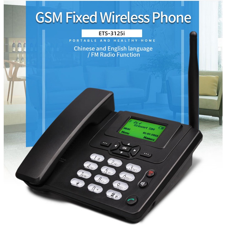 ✅ ETS3125 Điện thoại cố định không dây lắp sim Gphone, Homephone, Viettel, Vinaphone, Mobifone