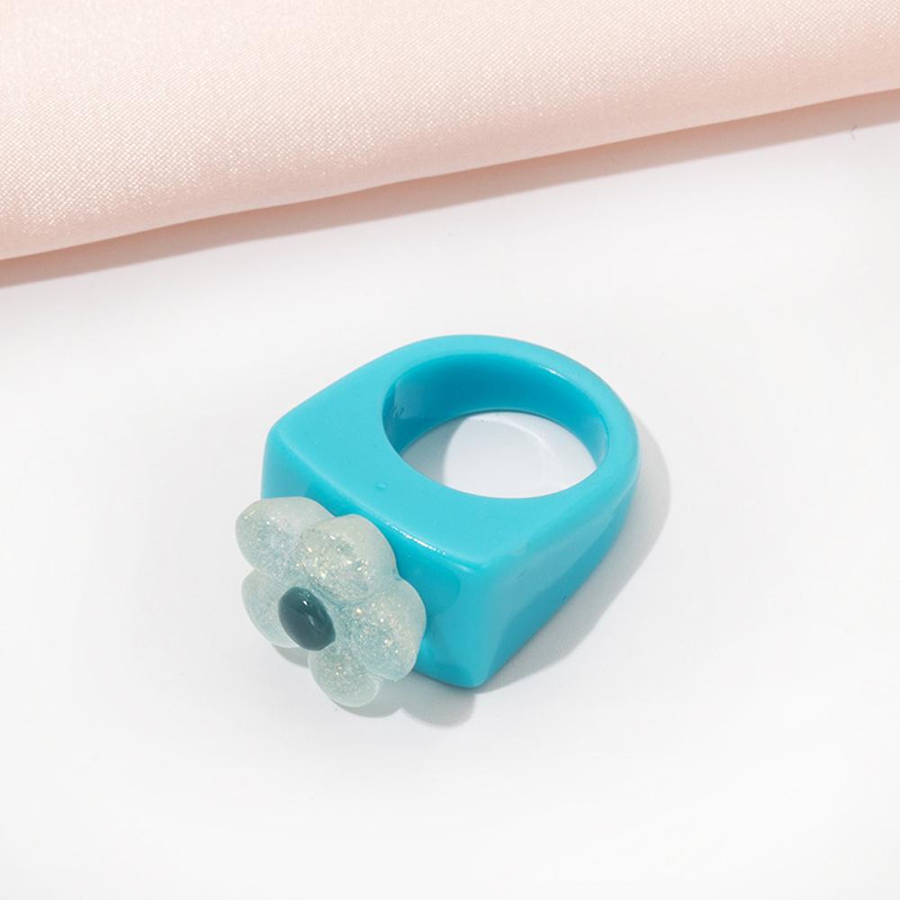 MXGOODS Nhẫn Hình Hoa Trong Suốt Thiết Kế Độc Đáo Thời Trang Cho Nữ