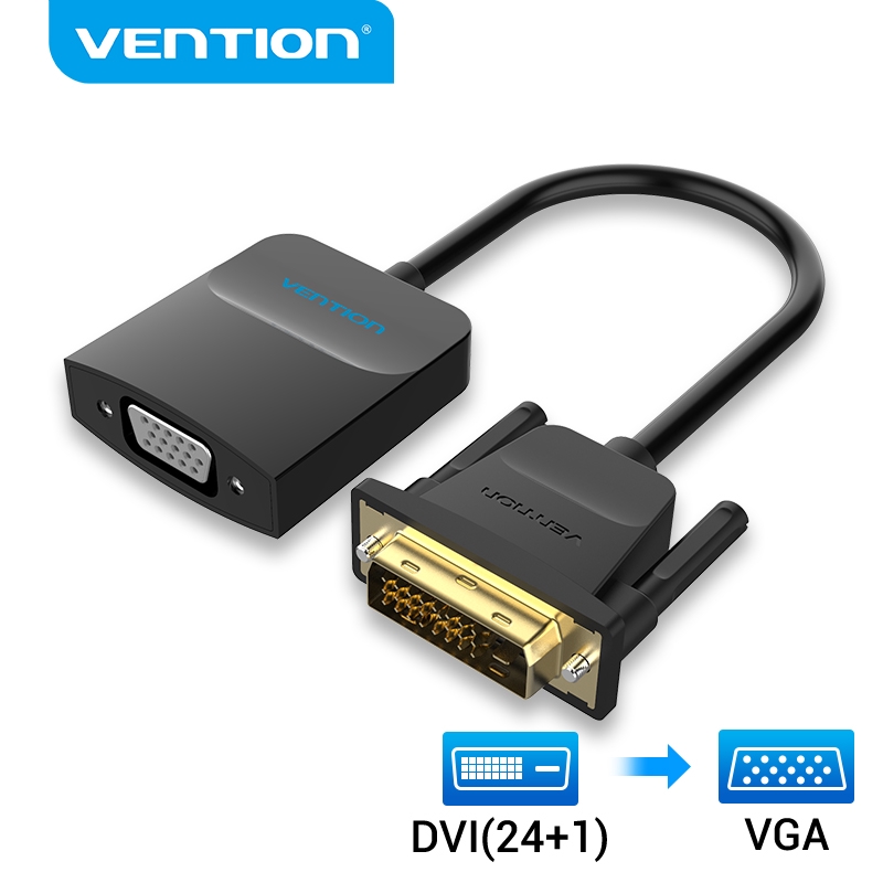 Bộ chuyển đổi VENTION đầu cắm DVI-D 24+1 sang lỗ cắm VGA HD15 1080P cho máy tính máy chiếu Laptop