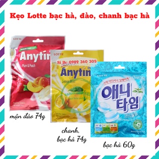 Kẹo Lotte bạc hà, chanh muối, đào