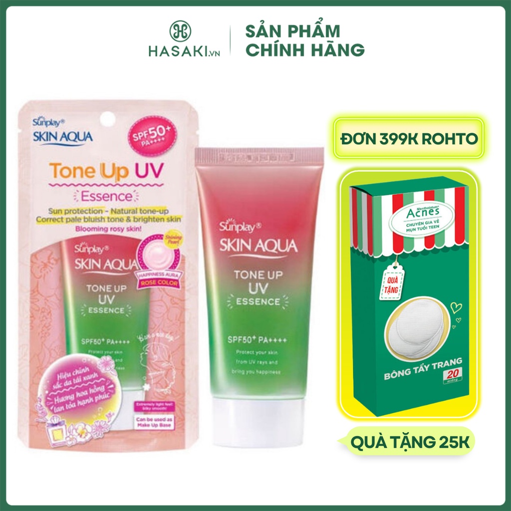 Sữa Chống Nắng Sunplay Hiệu Chỉnh Sắc Da #Hồng Tone Up UV Milk Happiness Aura Rose Color SPF50+ PA++++ 50g