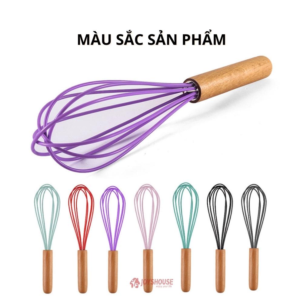 Cây đánh trứng silicon cán gỗ - Phới đánh trứng JOYSHOUSE