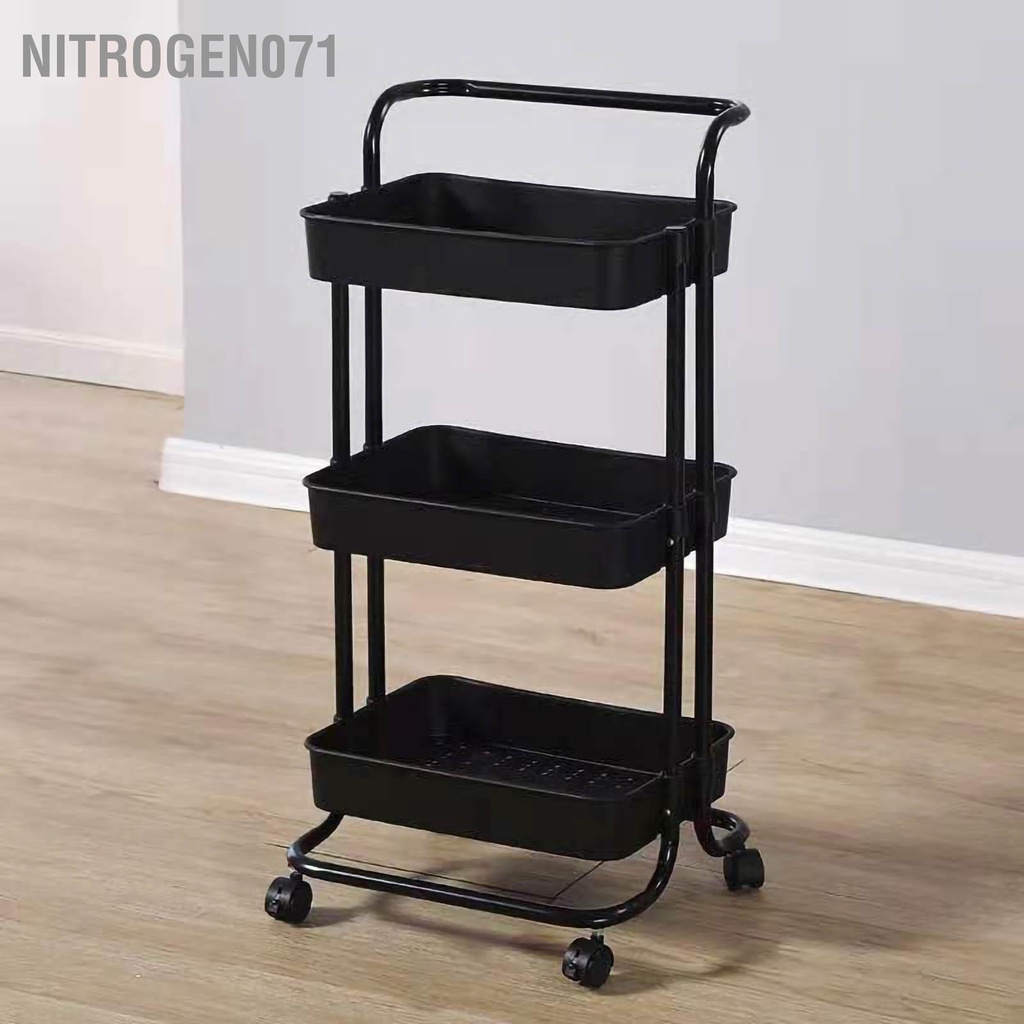Nitrogen071 Kệ 3 Tầng Đi Động,Kệ Bỉm Sữa,Kệ Spa Có Tay Cầm Và Bánh Xe.Giá Đựng Đồ Phòng Bếp,Phòng Khách Đa Năng