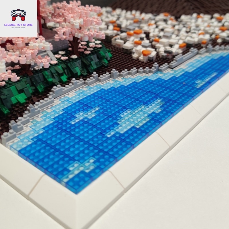 Đồ chơi lắp ráp Legogi NÚI PHÚ SĨ SAKURA NHẬT BẢN 6500 mảnh mô hình lắp ghép ZRK 7829