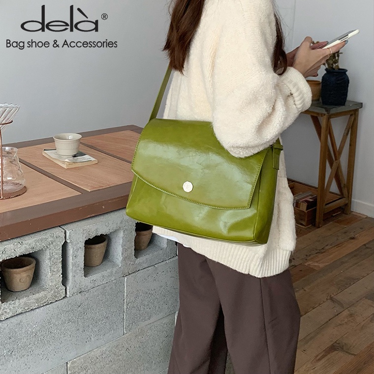 Dela Túi Đeo Chéo Cỡ Lớn Phong Cách Hàn Quốc Mới