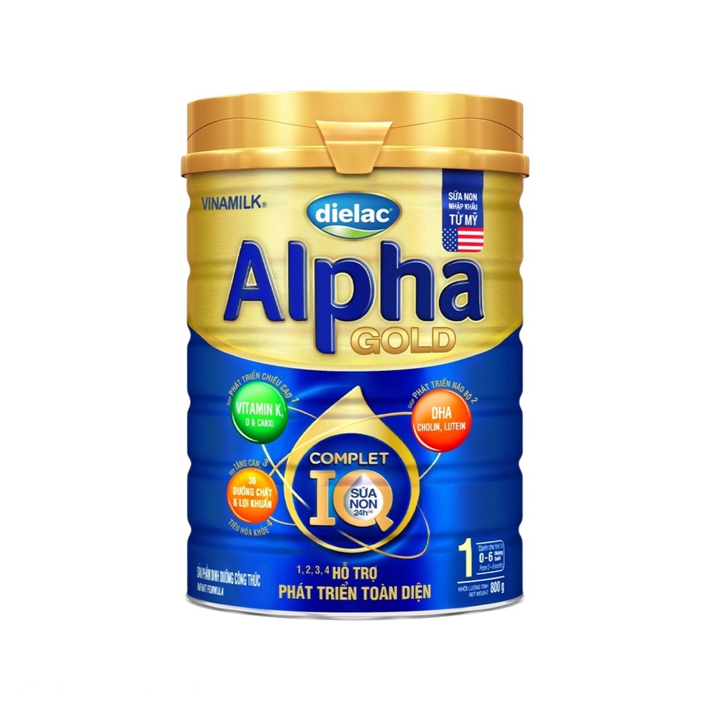 SỮA BỘT VINAMILK DIELAC ALPHA GOLD 1 - HỘP THIẾC 800G ̣̣