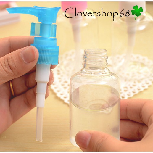 Lọ chiết mỹ phẩm tiện lợi 50ml, 100ml có vòi - Chai chiết mỹ phẩm nhựa Pet có vòi nhấn   Clovershop68